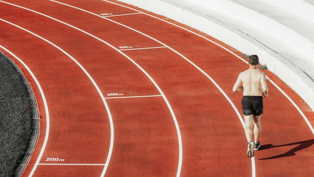 Athlete resting after training